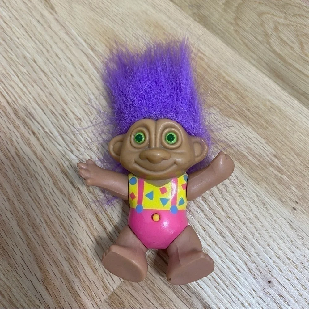 Vintage Light up Eyes Troll Doll 90s Purple Kids